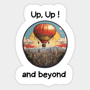 Air Balloon Sky Wings Travelling Aircraft Vintage Sticker